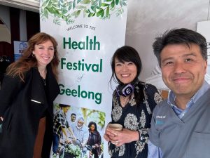 Member for Western Victoria Sarah Mansfield, event organiser Dr Jenny Huang and Dr Bernard Shiu. Member for Western Victoria Sarah Mansfield, event organiser Dr Jenny Huang and Dr Bernard Shiu.